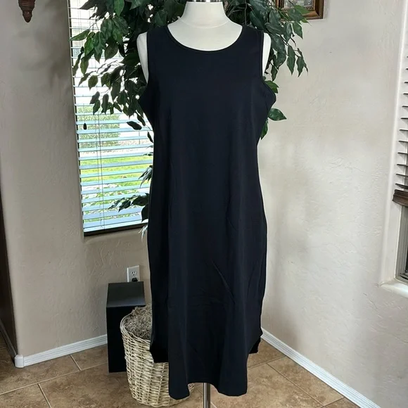 AnyBody | Dresses | Anybody Organic Cotton Jersey Tank Lounge Dress Black |  Poshmark